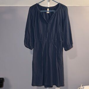 Pact Navy Long Sleeve Dress